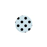 Polka Dots - Black on Bubbles Cyan 1  Mini Button