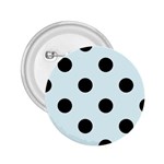 Polka Dots - Black on Bubbles Cyan 2.25  Button