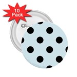 Polka Dots - Black on Bubbles Cyan 2.25  Button (10 pack)