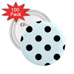 Polka Dots - Black on Bubbles Cyan 2.25  Button (100 pack)