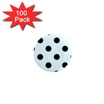 Polka Dots - Black on Bubbles Cyan 1  Mini Magnet (100 pack)