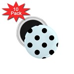 Polka Dots - Black on Bubbles Cyan 1.75  Magnet (10 pack)