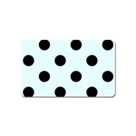 Polka Dots - Black on Bubbles Cyan Magnet (Name Card)