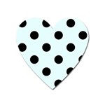 Polka Dots - Black on Bubbles Cyan Magnet (Heart)