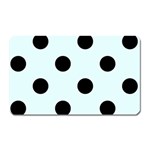 Polka Dots - Black on Bubbles Cyan Magnet (Rectangular)