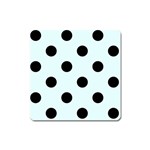 Polka Dots - Black on Bubbles Cyan Magnet (Square)