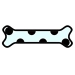 Polka Dots - Black on Bubbles Cyan Magnet (Dog Bone)