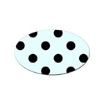 Polka Dots - Black on Bubbles Cyan Sticker (Oval)