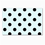 Polka Dots - Black on Bubbles Cyan Postcard 4  x 6 