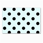 Polka Dots - Black on Bubbles Cyan Postcard 5  x 7 