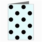 Polka Dots - Black on Bubbles Cyan Greeting Card