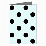 Polka Dots - Black on Bubbles Cyan Greeting Cards (Pkg of 8)