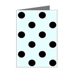 Polka Dots - Black on Bubbles Cyan Mini Greeting Card