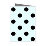 Polka Dots - Black on Bubbles Cyan Mini Greeting Cards (Pkg of 8)