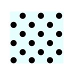 Polka Dots - Black on Bubbles Cyan Greeting Card 5  x 7 