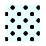 Polka Dots - Black on Bubbles Cyan Greeting Card 4.5  x 6 