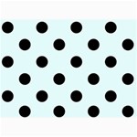 Polka Dots - Black on Bubbles Cyan 5  x 7  Photo Cards