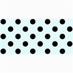 Polka Dots - Black on Bubbles Cyan 4  x 8  Photo Cards