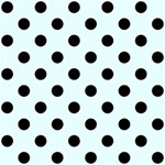 Polka Dots - Black on Bubbles Cyan ScrapBook Page 12  x 12 