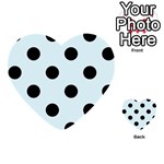 Polka Dots - Black on Bubbles Cyan Multi-purpose Cards (Heart)