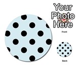 Polka Dots - Black on Bubbles Cyan Multi-purpose Cards (Round)