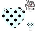 Polka Dots - Black on Bubbles Cyan Playing Cards 54 (Heart)