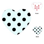 Polka Dots - Black on Bubbles Cyan Playing Cards (Heart)