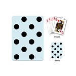 Polka Dots - Black on Bubbles Cyan Playing Cards (Mini)