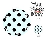 Polka Dots - Black on Bubbles Cyan Playing Cards 54 (Round)