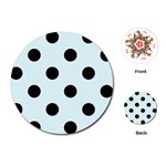 Polka Dots - Black on Bubbles Cyan Playing Cards (Round)