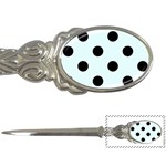 Polka Dots - Black on Bubbles Cyan Letter Opener