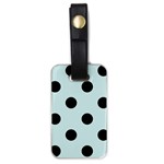 Polka Dots - Black on Light Cyan Luggage Tag (One Side)