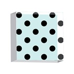 Polka Dots - Black on Light Cyan 4 x 4  Acrylic Photo Block