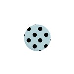 Polka Dots - Black on Light Cyan 1  Mini Button