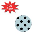 Polka Dots - Black on Light Cyan 1  Mini Button (100 pack)