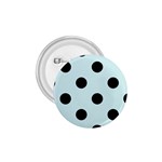 Polka Dots - Black on Light Cyan 1.75  Button