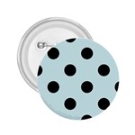 Polka Dots - Black on Light Cyan 2.25  Button