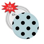 Polka Dots - Black on Light Cyan 2.25  Button (10 pack)