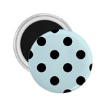 Polka Dots - Black on Light Cyan 2.25  Magnet