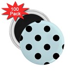 Polka Dots - Black on Light Cyan 2.25  Magnet (100 pack)