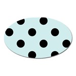 Polka Dots - Black on Light Cyan Magnet (Oval)