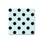 Polka Dots - Black on Light Cyan Magnet (Square)