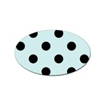 Polka Dots - Black on Light Cyan Sticker (Oval)