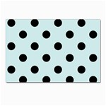 Polka Dots - Black on Light Cyan Postcard 4  x 6 