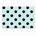 Polka Dots - Black on Light Cyan Postcard 5  x 7 