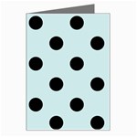 Polka Dots - Black on Light Cyan Greeting Card