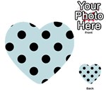 Polka Dots - Black on Light Cyan Multi-purpose Cards (Heart)