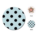 Polka Dots - Black on Light Cyan Playing Cards (Round)