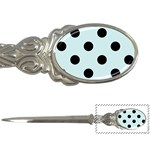 Polka Dots - Black on Light Cyan Letter Opener