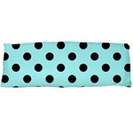 Polka Dots - Black on Celeste Cyan Body Pillow Case (Dakimakura) (One Side)